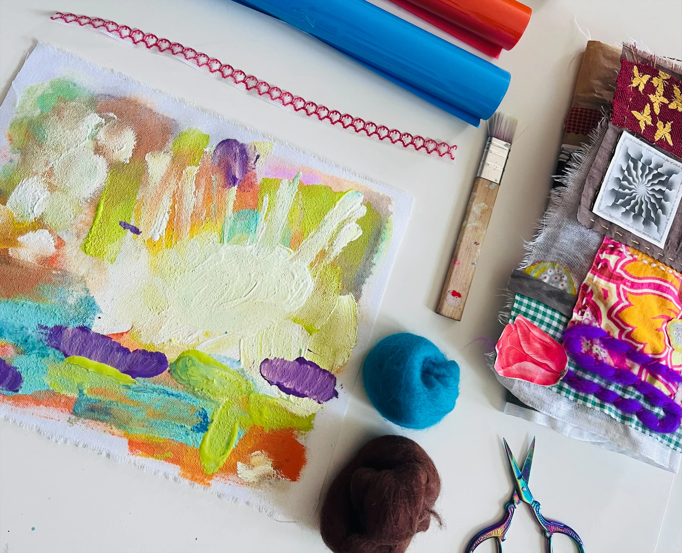 Art for Wellbeing: Abstract Art - Fabric, fibres, and colour